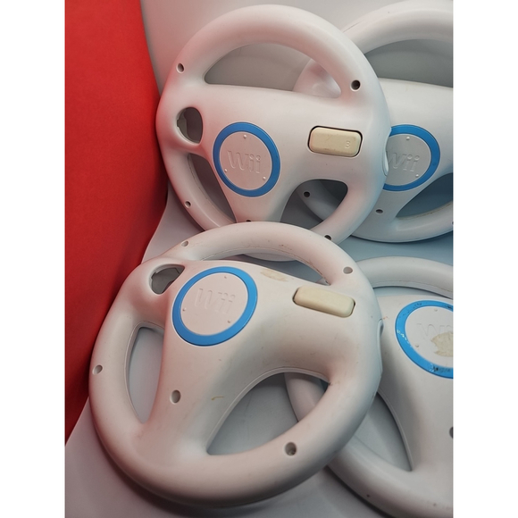 4Pcs OEM Racing Steering Wheel Nintendo Wii Controller RVL-024 MarioKart Genuine - Picture 2 of 7